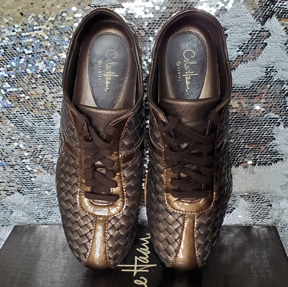 Cole Haan Dark Brown Metallic Oxford